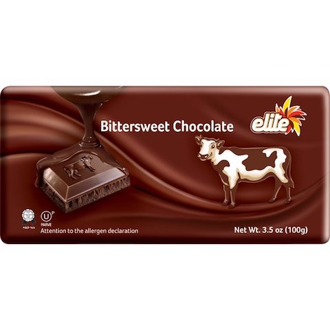 Elite Bittersweet Chocolate Bar - 3.5 OZ